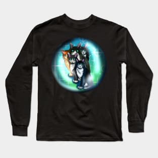 Black and white cats in a crystal ball Long Sleeve T-Shirt